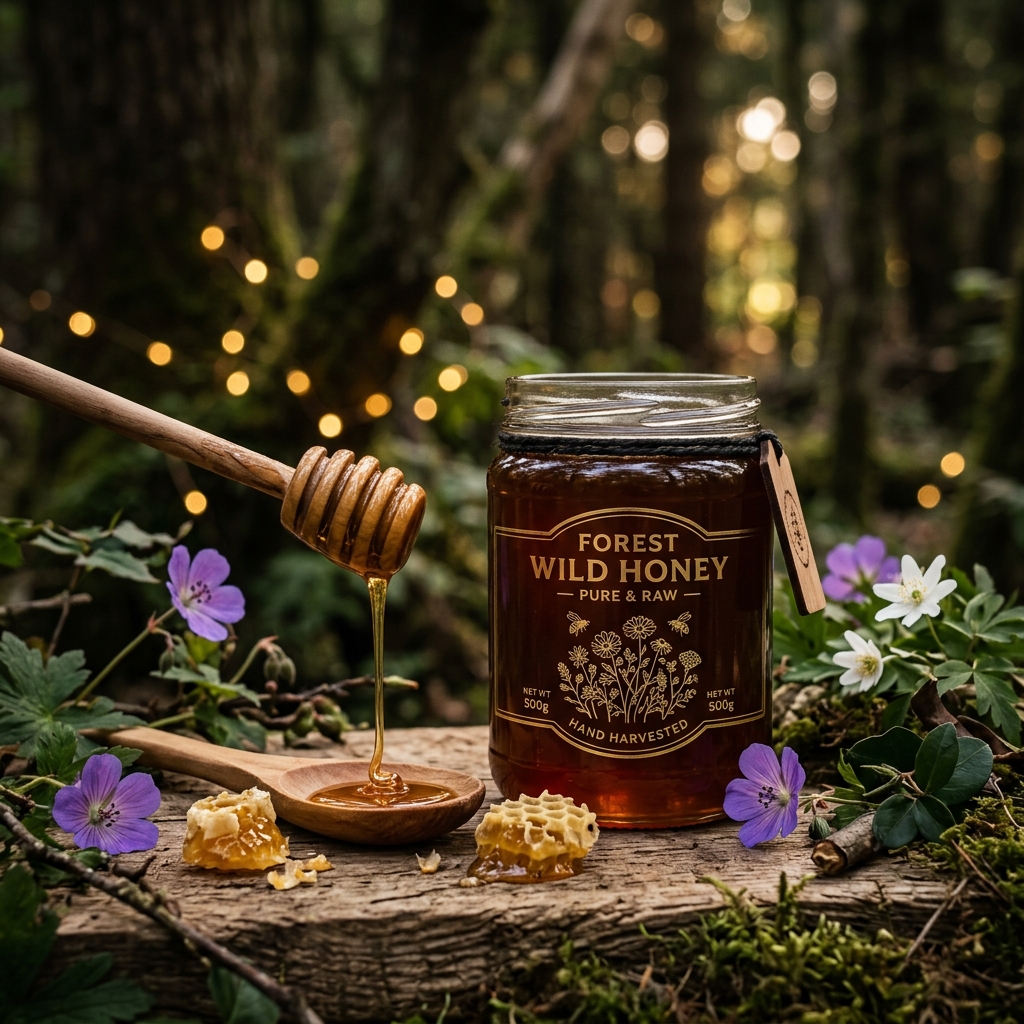 Wild Forest Honey &ndash; Pure Kashmiri honey in glass jar